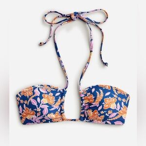 J CREW halter, square bikini top, in painted block print.